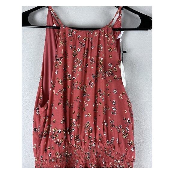 Lost & Wander Sz S Red Floral Revolve Pckts Shirred Waist Lined Maxi Dress - Picture 4 of 13